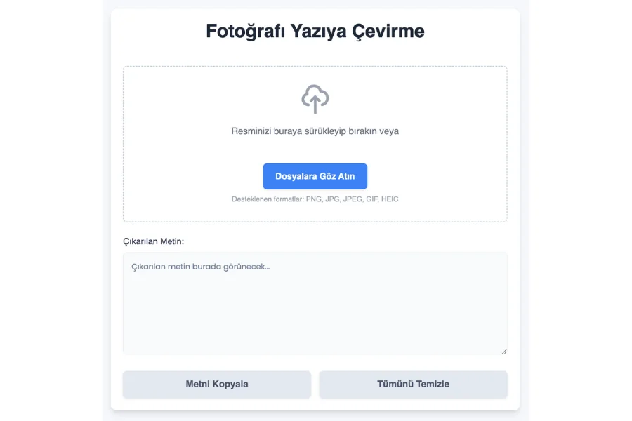 fotoğrafı yazıya çevirme